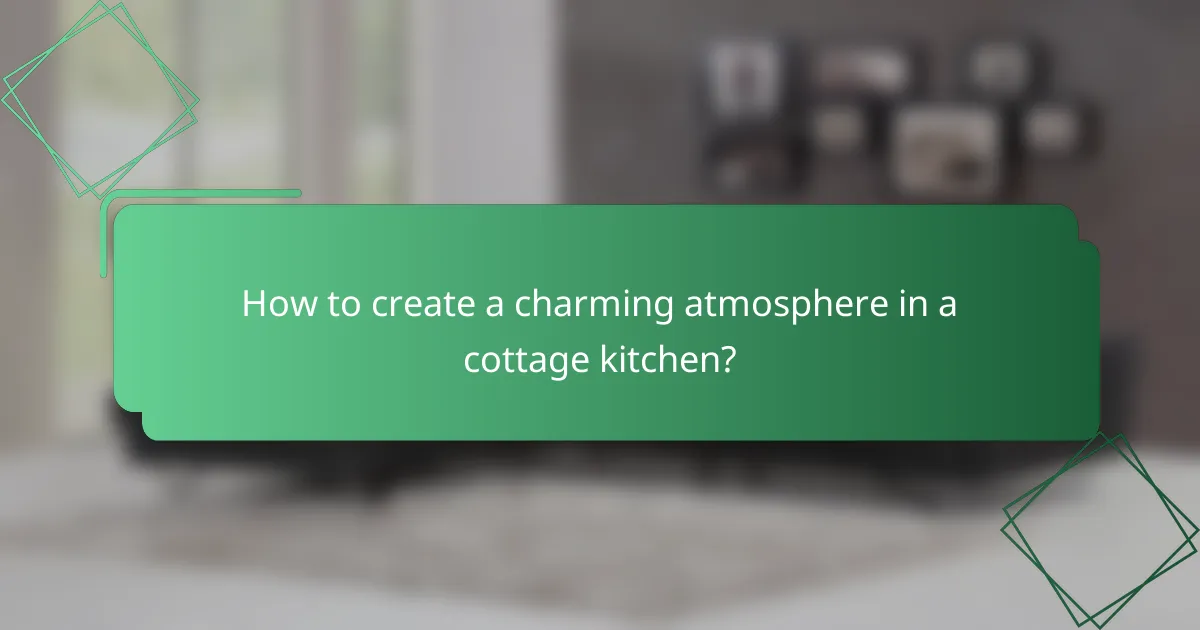 How to create a charming atmosphere in a cottage kitchen?