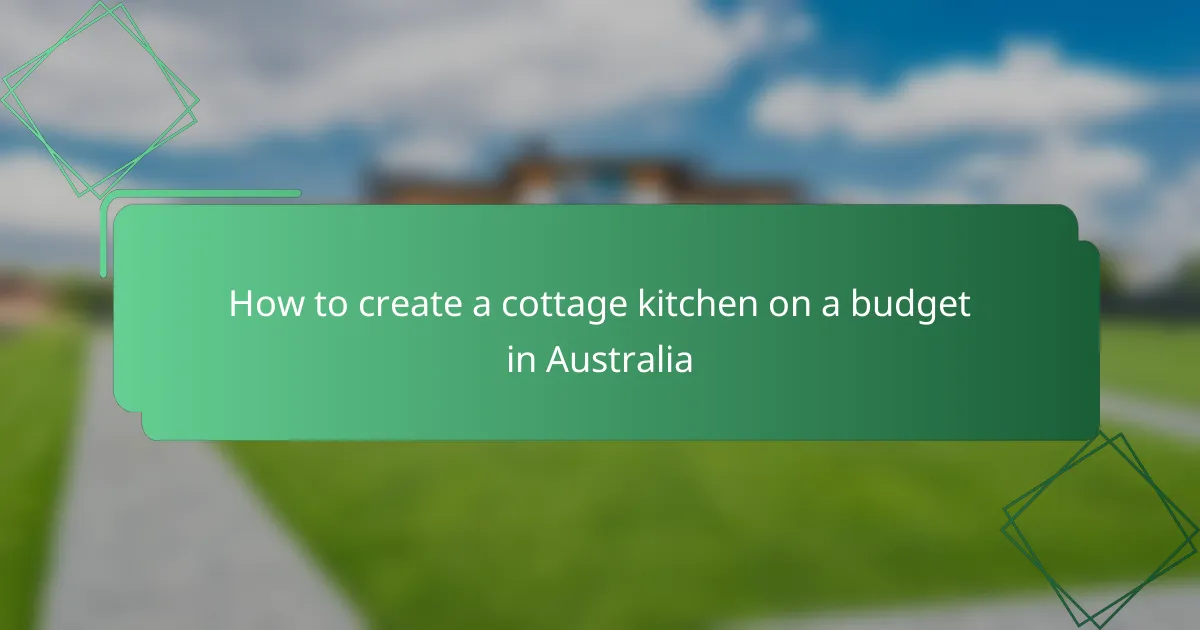 How to create a cottage kitchen on a budget in Australia