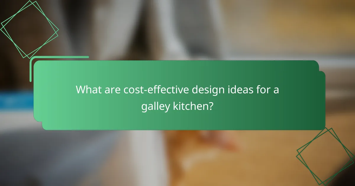 What are cost-effective design ideas for a galley kitchen?