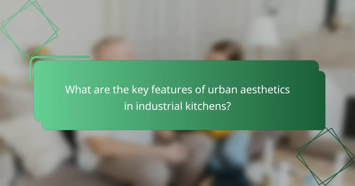 What are the key features of urban aesthetics in industrial kitchens?